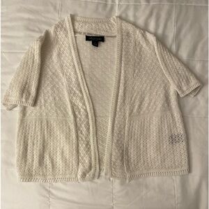 white lace knit cardigan